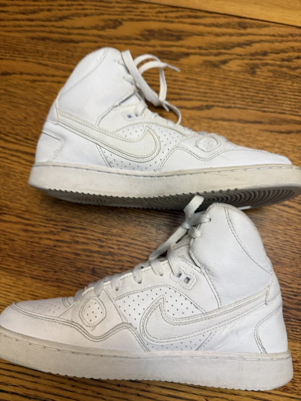 Nike Court Borough Mid Shoes Mens Size 6.5Y High Top Leather 615158-109 Sneakers